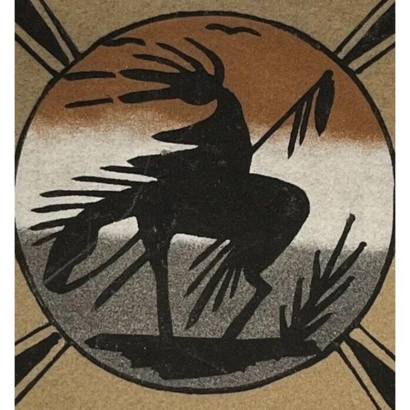 Native American End Of The Trail Sand Painting Wall Art Unframed New Old Stock - Picture 2 of 5
